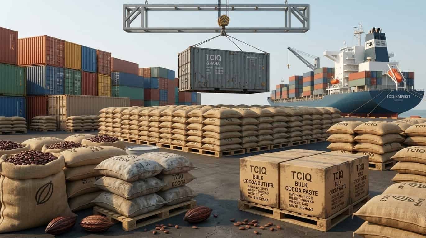 Approvisionnement cacao en gros B2B - Palettes et conteneurs